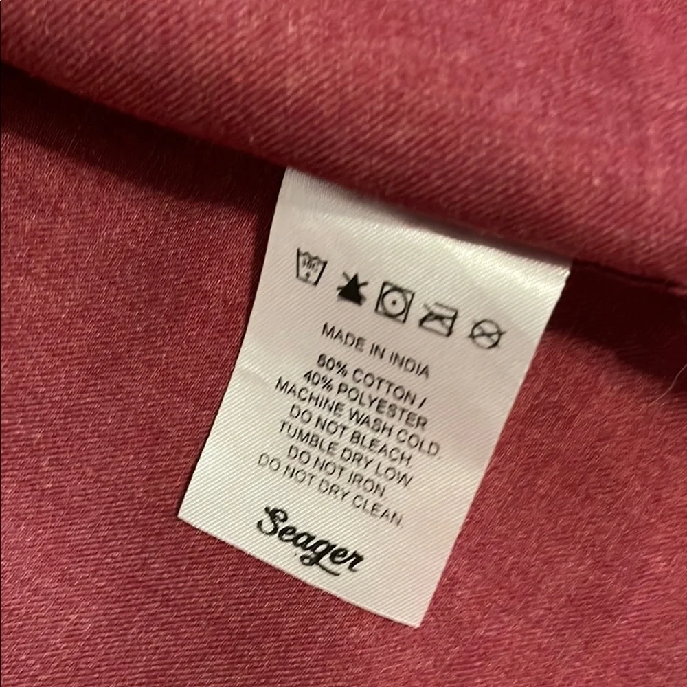 Seager Burgandy Casual Button Down Shirt with Camp Collar - Picture 4 of 7